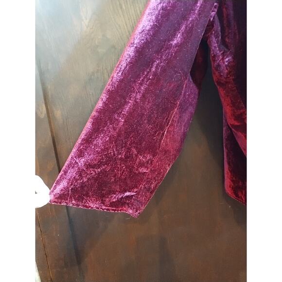 Maroon Christmas Velvet Embroidered Top 22 24 W Burgundy Red Holiday Whimsygoth - Picture 2 of 5